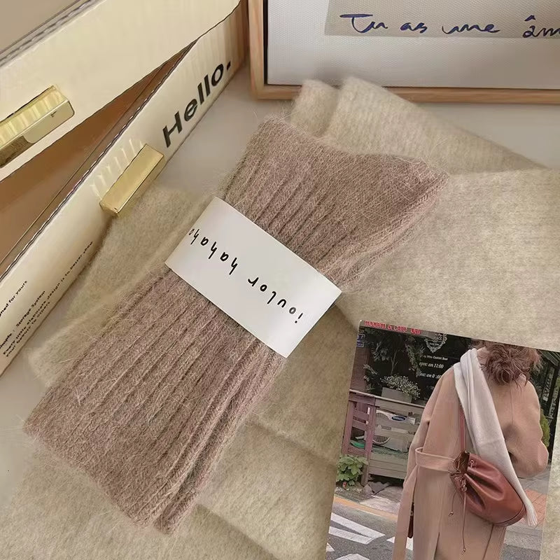 New Winter Socks Women Cashmere Wool Thicken Warm Women Socks Sox Japanese Fashion Harajuku Solid Color Thermal Long Socks