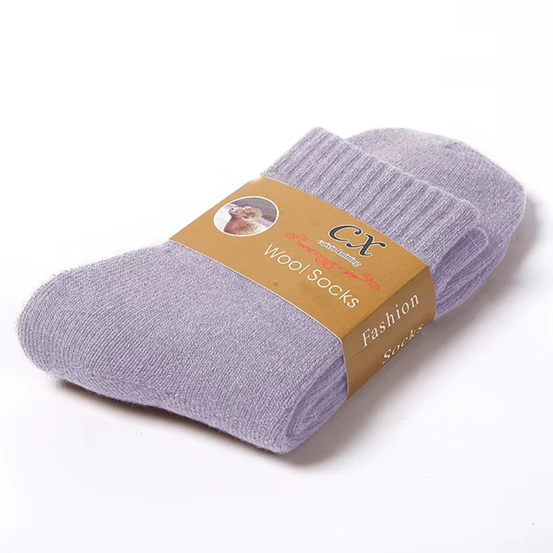 2023 New Winter Super Thicker Warm Women Socks Wool Men Women Socks Solid Socks Merino Long Wool Socks Cashmere Socks Size 36-44
