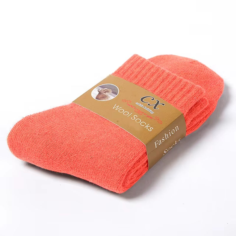 2023 New Winter Super Thicker Warm Women Socks Wool Men Women Socks Solid Socks Merino Long Wool Socks Cashmere Socks Size 36-44