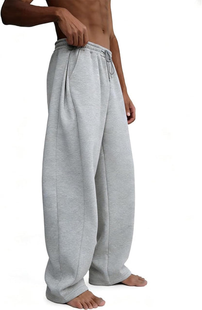 Men'S Baggy Sweatpants Wide Leg Fleece Lounge Joggers with Deep Pockets