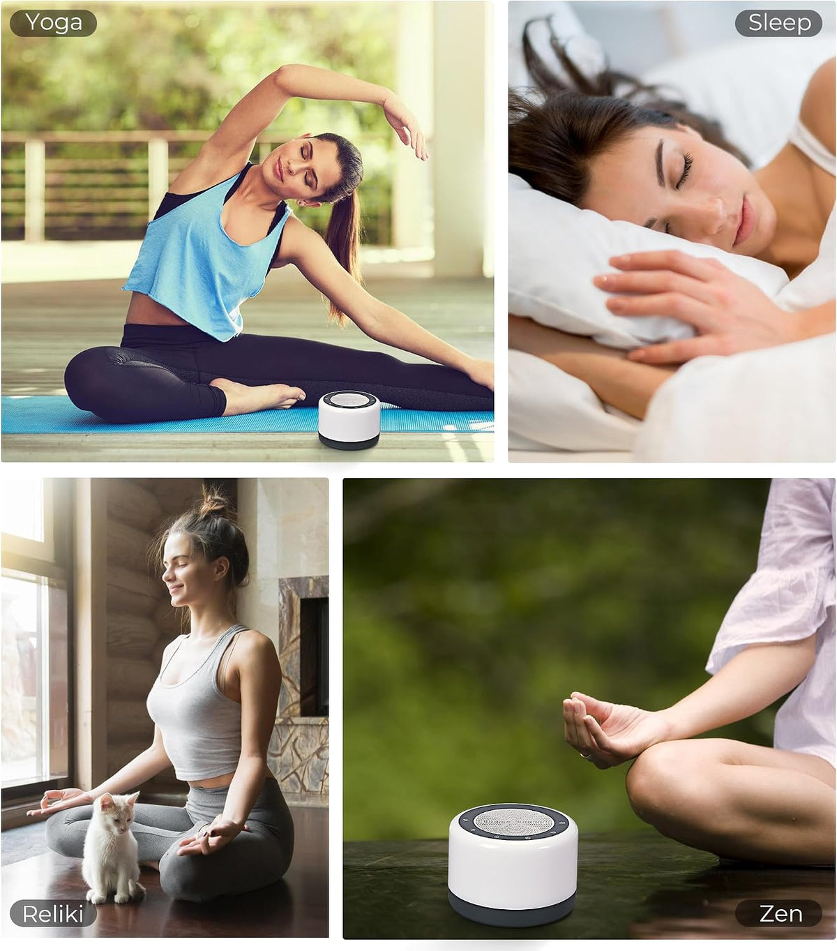 Tibetan Meditation Singing Bowls Machine - Plays 8 Different Bowls Sound for Yoga, Meditation, Mindfulness, Healing, Chakra Healing, Stress Relief, Timer and Memory Features for Women/Men, by