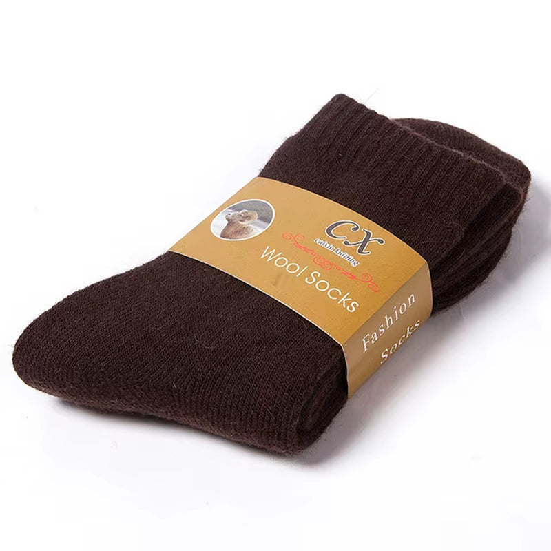 2023 New Winter Super Thicker Warm Women Socks Wool Men Women Socks Solid Socks Merino Long Wool Socks Cashmere Socks Size 36-44