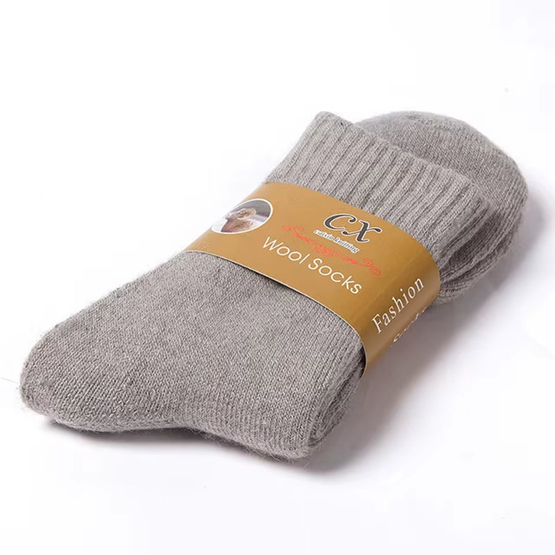 2023 New Winter Super Thicker Warm Women Socks Wool Men Women Socks Solid Socks Merino Long Wool Socks Cashmere Socks Size 36-44