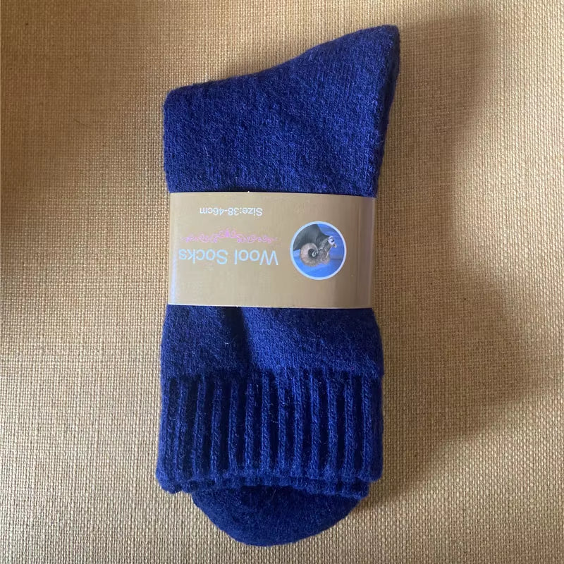 2023 New Winter Super Thicker Warm Women Socks Wool Men Women Socks Solid Socks Merino Long Wool Socks Cashmere Socks Size 36-44